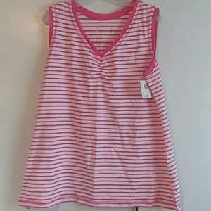 JMS Sleeveless pink/white stripe top